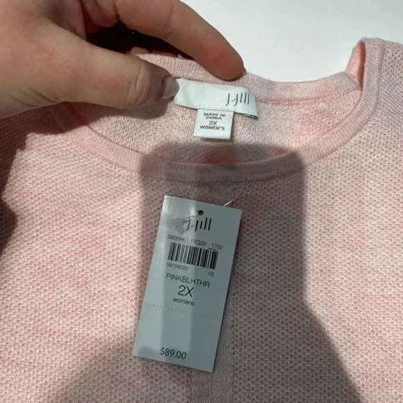 J.Jill Waffleknit Tie Long Sleeve Shirt - Picture 5 of 8